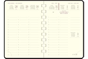 Exacompta - 135822E - Recharge agenda de poche Eurotime 13S spiralé - 9 x 13 cm - Semainier Janvier à décembre 2026