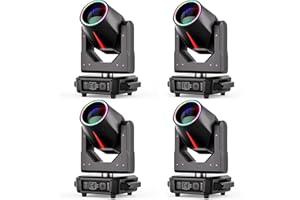 U`KING 4PCS 380W Lyre LED DJ Lumière RGBW Jeux de Lumière DMX 14 Gobos 15 Couleurs Luminaires à tête rotative pour scène Fête Club Bar Disco Éclairage Soirées