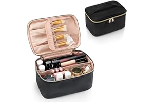 RELAVEL Kosmetiktasche Damen, Groß Make Up Tasche Reise Kosmetikkoffer für Frauen Travel Makeup Bag Cosmetic Bag mit Griff und Teiler