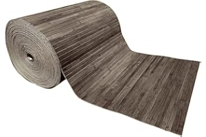 SaRani Tappeto Guida Passatoia Corsia Cucina Bambù Retro Antiscivolo Gomma (Grigio, 200x50 cm)