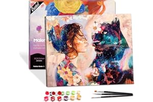 Bougimal Malen Nach Zahlen Erwachsene, DIY Handgemalt Ölgemälde Kits auf Leinwand Geschenk für Frauen Mama Tochter Weihnachten Geburtstag Home Haus Deko - Mit Rahmen 40 * 50 cm