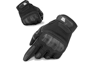 KEMIMOTO Motorradhandschuhe Herren, Taktische Handschuhe mit Protektor und Touchscreen, Atmungsaktiv, Vollfinger,Outdoor Handschuhe für Motocross, Quad, Moped, Roller, Mountainbike