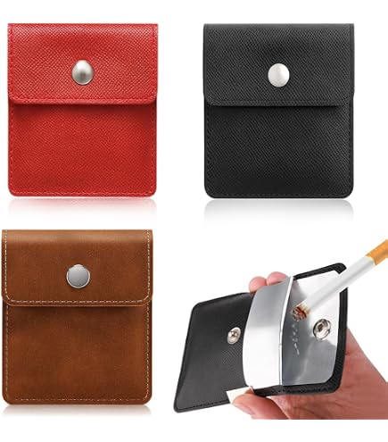 Set Di 3 Portacenere Tascabili Riutilizzabili - In Pelle PU Con Rivestimento Ignifugo, Per Viaggi E Outdoor