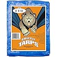 Grizzly Tarps 8 x 10 Feet Blue Multi Purpose Waterproof Poly Tarp Cover 5 Mil Thick 8 x 8 Weave