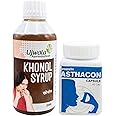 Ujwala Ayurvedashram Asthacon Capsule And Khonol Syrup Combi Kit For Asthama, Dry Cough, Whopping Cough And Cold, Bronchities And Shortness In Breath