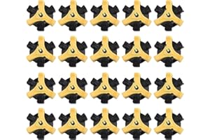 AUTUUCKEE 20 pezzi tacchetti di ricambio universale morbido per scarpe da golf con punta a vite (nero + giallo)