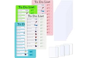 Nelxsene 4 Pezzi Lavagne per Liste di Cose da Fare, To do List, Schede Della,per Bambini e Adulti， Tabella di Comportamento Giornaliera Portatile con 10 Fogli Bianchi