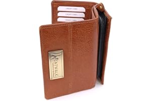 CATWALK COLLECTION HANDBAGS – Średnia Portmonetka Otwierana na Trzy w Pudełku Upominkowym – Prawdziwa Skóra z Ochroną RFID – Kieszonki na Karty i na Monety - VICTORIA - Jasny Brązowy - RFID