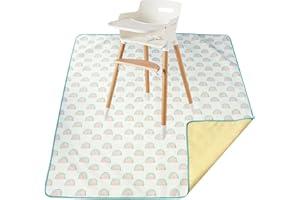 Gatphy - Alfombra para silla alta para bebé, 110 x 110 cm, alfombra de protección de suelo infantil, antideslizante, impermeable, silla alta, para bebé, comedor, exterior, interior para bebé, niño