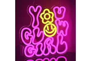 SIGNONME You Glow Girl Neon Sign LED Enseignes Au Néon Rose Enseigne Lumineuse Decor Lettre Lampe à néon Alimenté Par USB Pour Mur Décor Enfants Chambre À Coucher Mariage Fête Home Bar