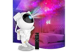 MKITNVY Projecteur Ciel Etoile,Projecteur de Galaxie D'astronaute Veilleuse Enfant avec Nébuleuse,Minuterie et Télécommande,Starry Sky Lamp pour Enfants Adultes (A)