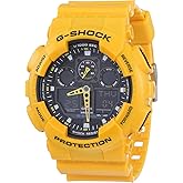 Casio GA-100A-9ADR G-Shock Men's Wristwatch, Yellow, Standard