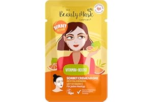 ‎THE BEAUTY MASK COMPANY The Beauty Mask Company Sorbet Creme Maske Vitamin Boost, revitalisierende Maske mit Fruchtextrakten und ACE Vitaminen, Wellness für zuhause, vegan, mikroplastikfrei