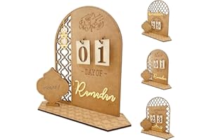 NEWUPZSI Ramadan Kalender 2024 dekoration holz kinder Eid Mubarak Dekoration 30 Tage Bis Eid DIY Ramadan Aktivitäten Countdown-Kalender Ornament Gebet Ramadan Deko Wohnzimmer Ramadan Geschenke