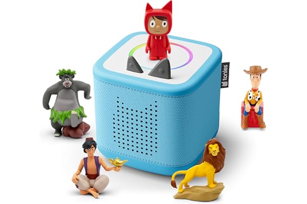 tonies Toniebox 2 Pack Boite à Histoire pour Enfant 1 à 9 Ans, Robuste & Facile à Utiliser, avec Le Roi Lion, Baloo, Aladdin et Woody, Bleu Ciel