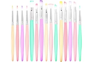 DEEINN Kunst-Pinsel-Set, Bunte Pinsel, Verschiedene Größen für Künstler, Erwachsene, Kinder, Malerei Pinsel Set, Malerei Pinsel, Kunst Pinsel Pinsel für Aquarell, Öl, Gesicht, 15 Count