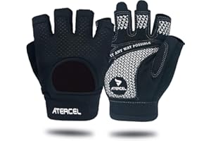 Atercel Guanti da palestra, leggeri, per sollevamento pesi, per ciclismo, allenamento, fitness, traspiranti, con tessuto in microfibra, per uomini e donne
