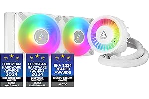 ARCTIC Liquid Freezer III 240 A-RGB - PC à refroidissement par eau, refroidisseur d’eau tout-en-un pour processeur AIO, Compatible Intel LGA1851/1700 & AMD AM5/4, Pompe à commande PWM efficace - Blanc