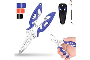 supregear Pince de Pêche Mini, Outils Multifonction en Acier Inoxydable avec Ouvre-Anneau, Décroche-Hameçon, Coupe-Ligne, Étui, Lanière, Accessoires de Pêche Résistants à l'eau Salée