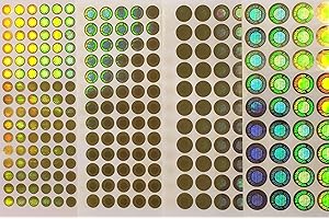 Kidoloop 50Pcs Warranty Void Stickers - 12mm, Gold Hologram Stickers, Tamper Evident Security Seals for Electronics, Equipment and Products, Anti-Counterfeit Warranty Tape