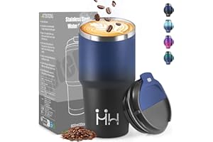 HoneyHolly Termo Cafe 600 ML, Reutilizables, Vaso Termico Cafe Antigoteo para Coche, Acero Inoxidable 304, Taza Termica Para Llevar, Termo Café Hermético para Café Frío y Caliente, Leche y Té