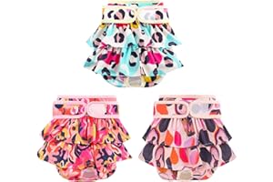 COMSLE Pañales Perro Hembra Reutilizables 3 Packs, Pañales para Perros Altamente Absorbentes, Bragas Perras Menstruales Ajustables y Lavables, Braga Sanitarios para celo Perras