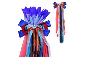 BMGRKYQX School Cone Bow Blue and Red with Rocket Accessories School Cone Bow Boy Sugar Bag Bow 60 x 20 cm First Day of School Decoration