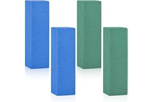 lasuroa Gummy Rubber Abrasive Stones, Snowboard Gummy Stone Edge Grinding Rubber Block Stone Ski Snowboard Tuning Equipment for Removing Rust and Burrs, Green 60 Granularity, Blue 120 Granularity