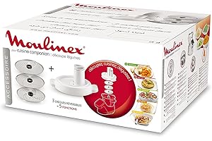Moulinex XF3831 Accessorio Taglia Verdura per Cuisine Companion, 3 Dischi, 5 Funzioni, Bianco