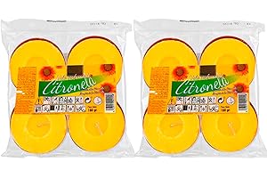 Rock and Baby - 8 Velas de Citronela Antimosquitos Grandes XXL Para Exterior e Interior Ø 5.5 cm - Candelitas Citronella Perfectas Para Jardín, Velas XXL Antimosquitos Perfumadas de Citronela