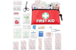 LVOZIZE Botiquin de Primeros Auxilios, 132 Piezas Mini Kit Primeros Auxilios, Botiquín Completo para Coche Casa Lugar Trabajo Mochila y Acampar Senderismo Viaje