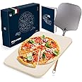 Blumtal Set Pietra Refrattaria per Pizza da Forno con Pala per Pizza - Pietra Lavica per Barbecue a Gas + Pala Pizza Professi