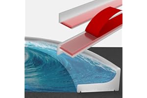 Symyda Barriera Doccia Ferma Acqua,Separazione Umida e Asciutta Barriera Doccia, Autoadesiva Bordo Per Top Cucina,Adatta per Angoli, Lavello,Cucina, Bagno Striscia di Ritenzione (500CM, Trasparente)