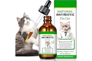 HEXIN Natürliche Antibiotika für Katzen, 60 ml Katzenantibiotika für Infektion, Unterstützt das Immunsystem und lindert Juckreiz bei Allergien, Katzen-Antibiotikum für UTI