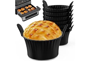 COZXRA 8 Stück Muffinform Silikon für Heißluftfritteuse, Silikonform Heißluftfritteuse Antihaftbeschichtet und BPA-frei, Wiederverwendbare Muffinform Maschinenwaschbar, für Muffins, Kuchen, Eier, und Pudding