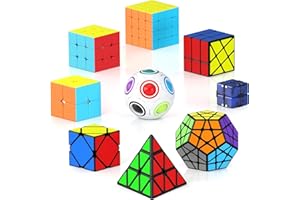 Vdealen Cubo Magico 2x2 3x3 4x4 Piramide Megaminx Infinity Skewb Windmill Rainbow Ball Magic Cube, Lisci Speed Cube Puzzle Cubo di Velocità, Regalo per Bambini Adolescenti Adulti(9 Pacchetto)