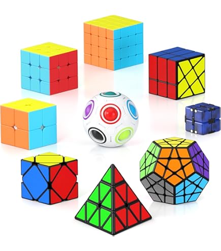 ROXENDA Speed Cube Set, Cube De Vitesse Pyramide Megaminx Skewb Ivy Cube Collection Cube Magique Fast Pour Enfants Adultes Amz B0