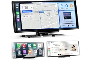 ALPINETECH 2025 Neuestes 10,26 Zoll Carplay Display & Android Auto Display: Buddy Display mit GPS Navigation 4K Dashcam Rückfahrkamera Bluetooth 5.2 Siri Sprachsteuerung IPS Touchscreen Mirror Link AUX FM 64G TF