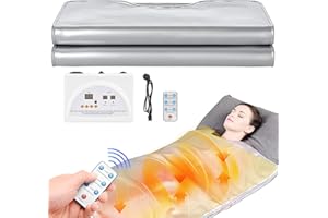 Hlieeosfcn Coperta per Sauna a Infrarossi, 2 Zone Far Infrared Sauna Blanket Termosauna Estetica Professionale, Sauna da Casa Portatile per Rilassarsi, Disintossicarsi, Salone di Bellezza