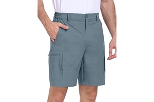 MoFiz Krótkie spodenki męskie, cargo, outdoorowe, na lato, lekkie, szybkoschnące, do golfa, krótkie spodnie trekkingowe, spodnie sportowe, krótkie, z 5 kieszeniami