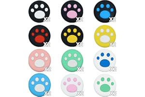 TCPENG® Thumb Grip Caps Compatible with Nintendo Switch/OLED/Switch Lite, Soft Silicone Joystick Grip Cute 3D Analog Stick Cover (12 Pairs Paw)