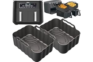 ISTOCK LTD Ninja AF300UK Premium Silicone Liners | 2.5mm Thickness & Convex Base | Reusable Silicone Liners for Ninja Foodi Dual Zone AF300UK 7.6L | AF300UK Silicone Liners | Ninja Air Fryer Accessories 2PCS