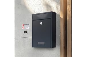 ‎ZEDELMAIER Zedelmaier Briefkasten Anthrazit Wandbriefkasten für Mehrfamilienhaus mit Schloss und 2 Schlüsseln, passend für DIN B5 Umschläge (7,5 x 21,5 x 30,2 cm)