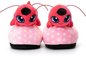 CORIMORI Zapatillas de estar por casa de felpa, Miraculous Ladybug Kwami Tikki, 25/33.5 EU