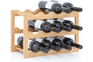 Gräfenstayn® Regał na wino Verona – z drewna bambusowego na 12 butelek wina – wymiary 42 x 21 x 28 cm (dł. x szer. x wys.)