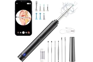 Jkevow Otoscopio Pulisci Orecchie con Telecamera,1080P 3,0mm Impermeabile Pulizia Orecchie con 6 Luci LED per iPhone, iPad e Android (S8)
