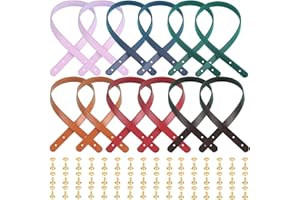ADDLOTLOT 12 PCS PU Leather Bag Handles Sew On Shoulder Purse Straps Leather Belt Band Mount Strap Bag Handle Replacement for DIY Shoulder Bags Crochet Bag Underarm Bag Wallet Handmade Bag Leather Purse Repair