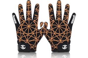 AMYESE Youth Football Gloves -Sticky Football Receiver Gloves with Tacky Silicone Palm for Kids Girls Boys Flag Football Practice Games,Stretch Fit Quick-Dry Excellent Grip Football Receiving Gloves