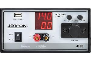 Jetfon JF-60 Source d'alimentation numérique stabilisée et commutée 60 A Noir