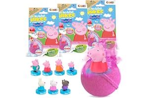 INKEE Surprise - Set di 3 palline da bagno per bambini con sorpresa, Peppa Pig giocattolo per la vasca da bagno, con profumo di fragola e effetto schiuma